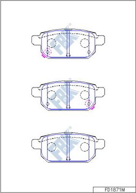 FBK FD1871M - Тормозные колодки, дисковые, комплект unicars.by