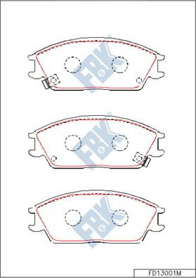 FBK FD13001M - Тормозные колодки, дисковые, комплект unicars.by