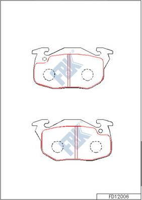 FBK FD12006 - Тормозные колодки, дисковые, комплект unicars.by