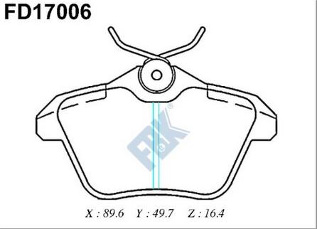 FBK FD17006 - Тормозные колодки, дисковые, комплект unicars.by