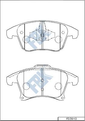 FBK FD3910 - Тормозные колодки, дисковые, комплект unicars.by