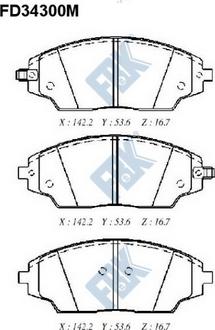 FBK FD34300M - Тормозные колодки, дисковые, комплект unicars.by