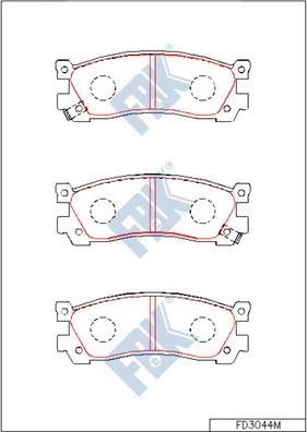 FBK FD3044M - Тормозные колодки, дисковые, комплект unicars.by