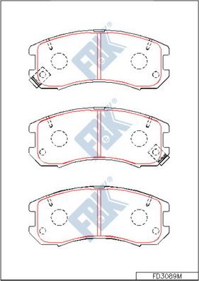 FBK FD3089M - Тормозные колодки, дисковые, комплект unicars.by