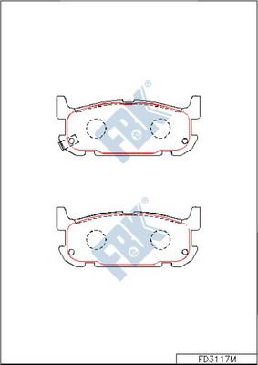 FBK FD3117M - Тормозные колодки, дисковые, комплект unicars.by