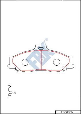 FBK FD3805M - Тормозные колодки, дисковые, комплект unicars.by