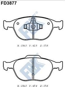 FBK FD3877 - Тормозные колодки, дисковые, комплект unicars.by