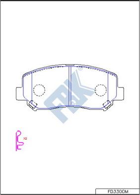 FBK FD3300M - Тормозные колодки, дисковые, комплект unicars.by