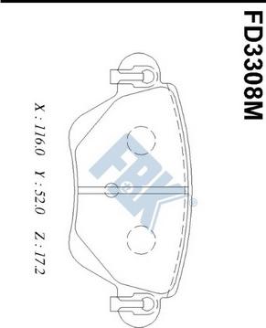 FBK FD3308M - Тормозные колодки, дисковые, комплект unicars.by