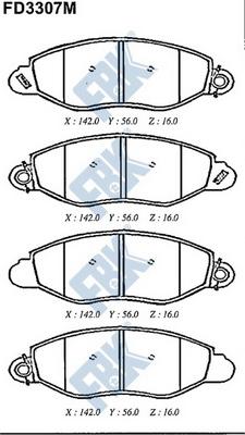 FBK FD3307M - Тормозные колодки, дисковые, комплект unicars.by