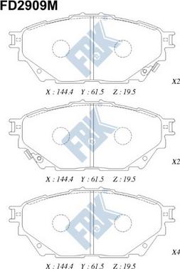 FBK FD2909M - Тормозные колодки, дисковые, комплект unicars.by