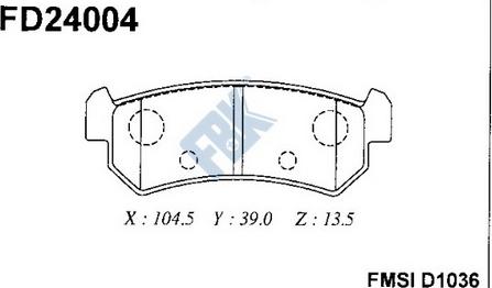 FBK FD24004 - Тормозные колодки, дисковые, комплект unicars.by