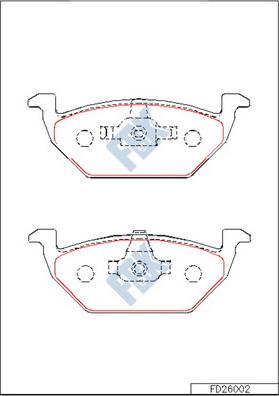 FBK FD26002 - Тормозные колодки, дисковые, комплект unicars.by