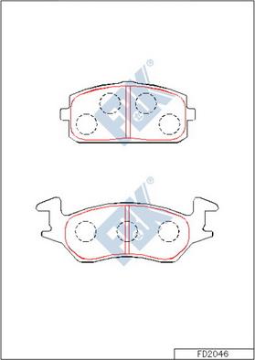 FBK FD2046 - Тормозные колодки, дисковые, комплект unicars.by