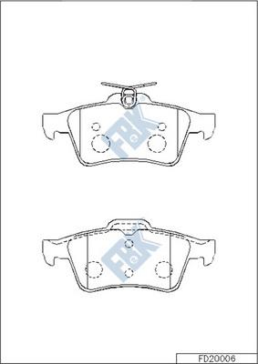 FBK FD20006 - Тормозные колодки, дисковые, комплект unicars.by