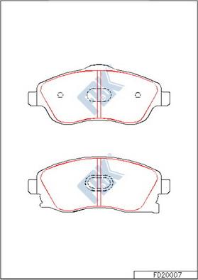 FBK FD20007 - Тормозные колодки, дисковые, комплект unicars.by