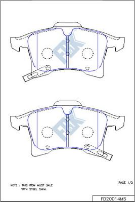 FBK FD20014MS - Тормозные колодки, дисковые, комплект unicars.by