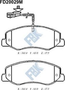 FBK FD20029M - Тормозные колодки, дисковые, комплект unicars.by