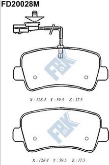 FBK FD20028M - Тормозные колодки, дисковые, комплект unicars.by