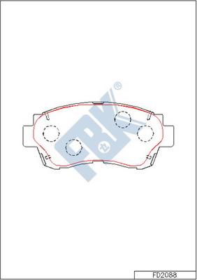 FBK FD2088 - Тормозные колодки, дисковые, комплект unicars.by