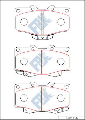 FBK FD2160M - Тормозные колодки, дисковые, комплект unicars.by