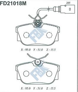 FBK FD21018M - Тормозные колодки, дисковые, комплект unicars.by