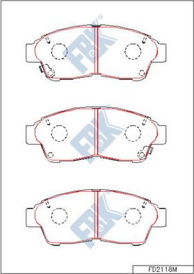 FBK FD2118M - Тормозные колодки, дисковые, комплект unicars.by