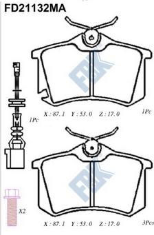 FBK FD21132MA - Тормозные колодки, дисковые, комплект unicars.by