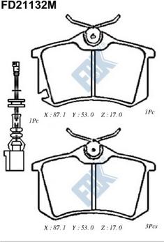 FBK FD21132M - Тормозные колодки, дисковые, комплект unicars.by