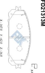 FBK FD21313M - Тормозные колодки, дисковые, комплект unicars.by