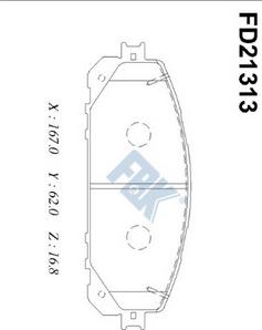 FBK FD21313 - Тормозные колодки, дисковые, комплект unicars.by