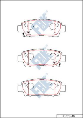 FBK FD2131M - Тормозные колодки, дисковые, комплект unicars.by