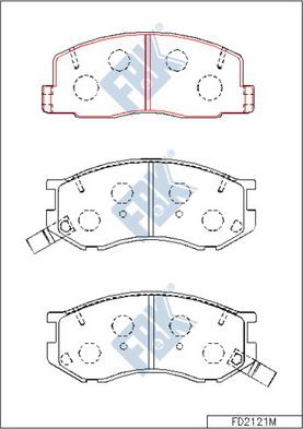 FBK FD2121M - Тормозные колодки, дисковые, комплект unicars.by