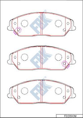 FBK FD2890M - Тормозные колодки, дисковые, комплект unicars.by