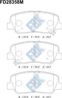 FBK FD28358M - Тормозные колодки, дисковые, комплект unicars.by