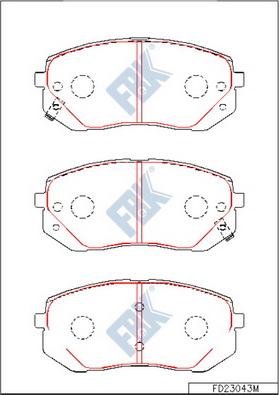 FBK FD23043M - Тормозные колодки, дисковые, комплект unicars.by