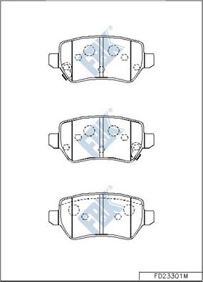 FBK FD23301M - Тормозные колодки, дисковые, комплект unicars.by