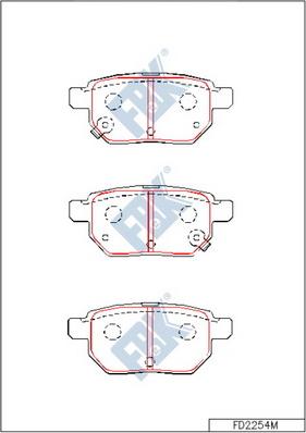 FBK FD2254M - Тормозные колодки, дисковые, комплект unicars.by