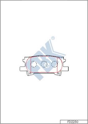 FBK FD2250 - Тормозные колодки, дисковые, комплект unicars.by