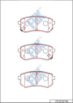 FBK FD22027M - Тормозные колодки, дисковые, комплект unicars.by