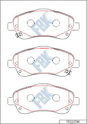 FBK FD2233M - Тормозные колодки, дисковые, комплект unicars.by