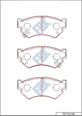 FBK FD7023M - Тормозные колодки, дисковые, комплект unicars.by