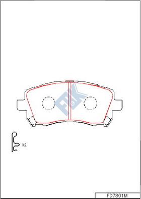 FBK FD7801M - Тормозные колодки, дисковые, комплект unicars.by