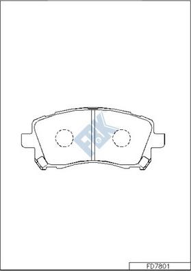 FBK FD7801 - Тормозные колодки, дисковые, комплект unicars.by