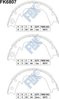 FBK FK6807 - Комплект тормозов, ручник, парковка unicars.by