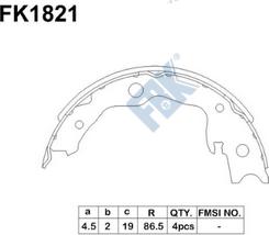 FBK FK1821 - Комплект тормозов, ручник, парковка unicars.by