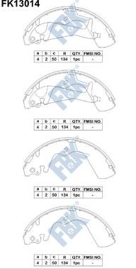 FBK FK13014 - Комплект тормозных колодок, барабанные unicars.by