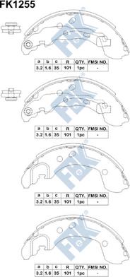 FBK FK1255 - Комплект тормозных колодок, барабанные unicars.by