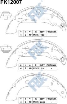 FBK FK12007 - Комплект тормозных колодок, барабанные unicars.by