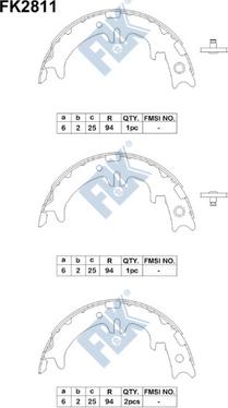 FBK FK2811 - Комплект тормозных колодок, барабанные unicars.by